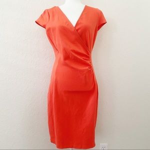 Kenneth Cole Orange/Coral Bodycon Zip Back Dress